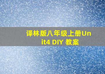 译林版八年级上册Unit4 DIY 教案